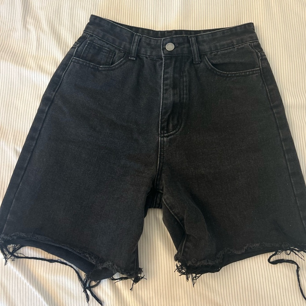 Women's Black Denim Shorts